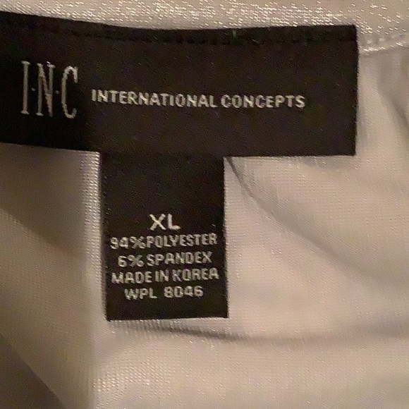 INC International Concepts size XL silver metallic scoop neck  sleeveless top - Picture 10 of 15